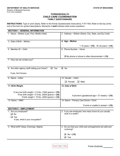 Form F-01118  Printable Pdf