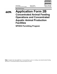 NPDES Form 2B (EPA Form 3510-2B) Application for Npdes Permit to Discharge Wastewater - Concentrated Animal Feeding Operations and Concentrated Aquatic Animal Production Facilities
