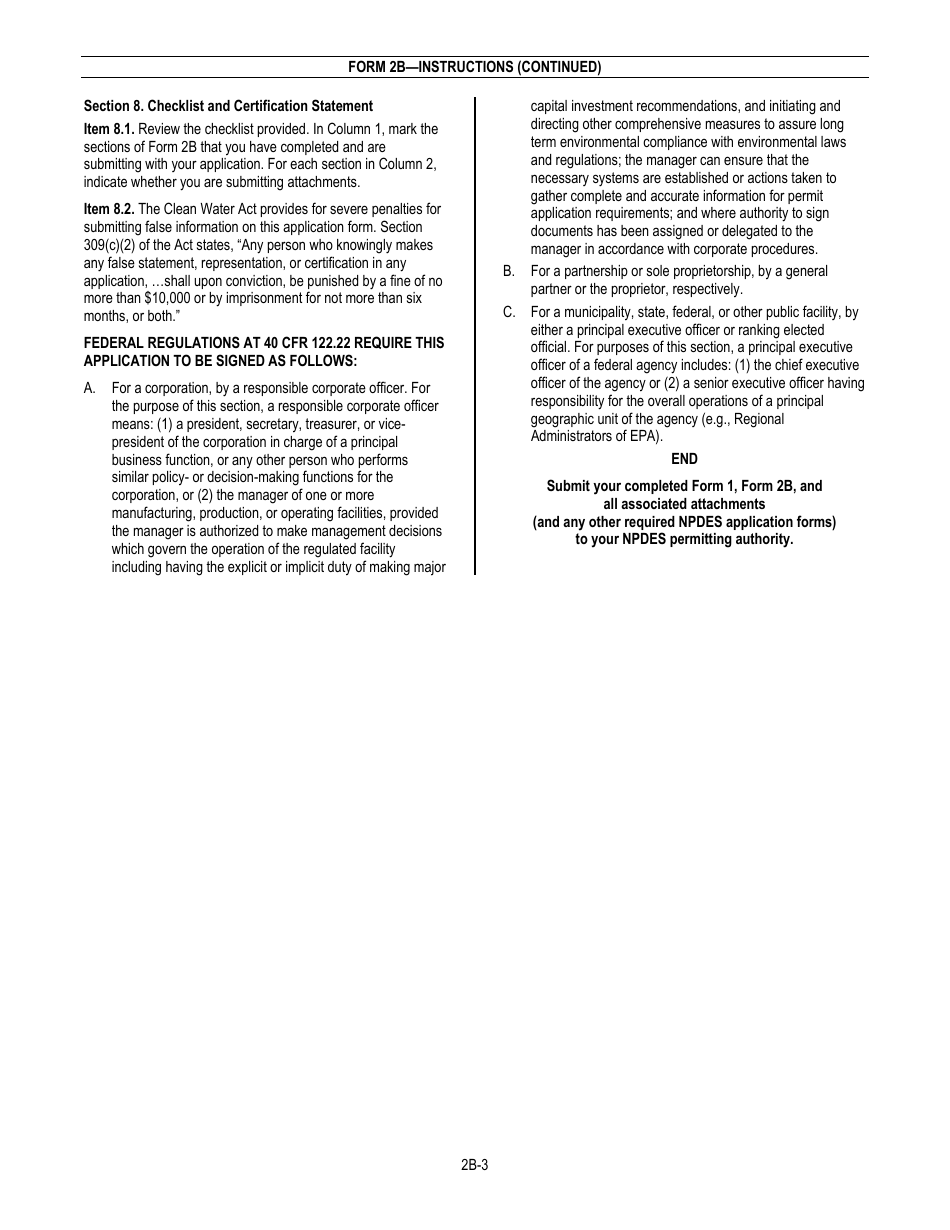 NPDES Form 2B (EPA Form 3510-2B) Application for Npdes Permit to Discharge Wastewater - Concentrated Animal Feeding Operations and Concentrated Aquatic Animal Production Facilities, Page 5