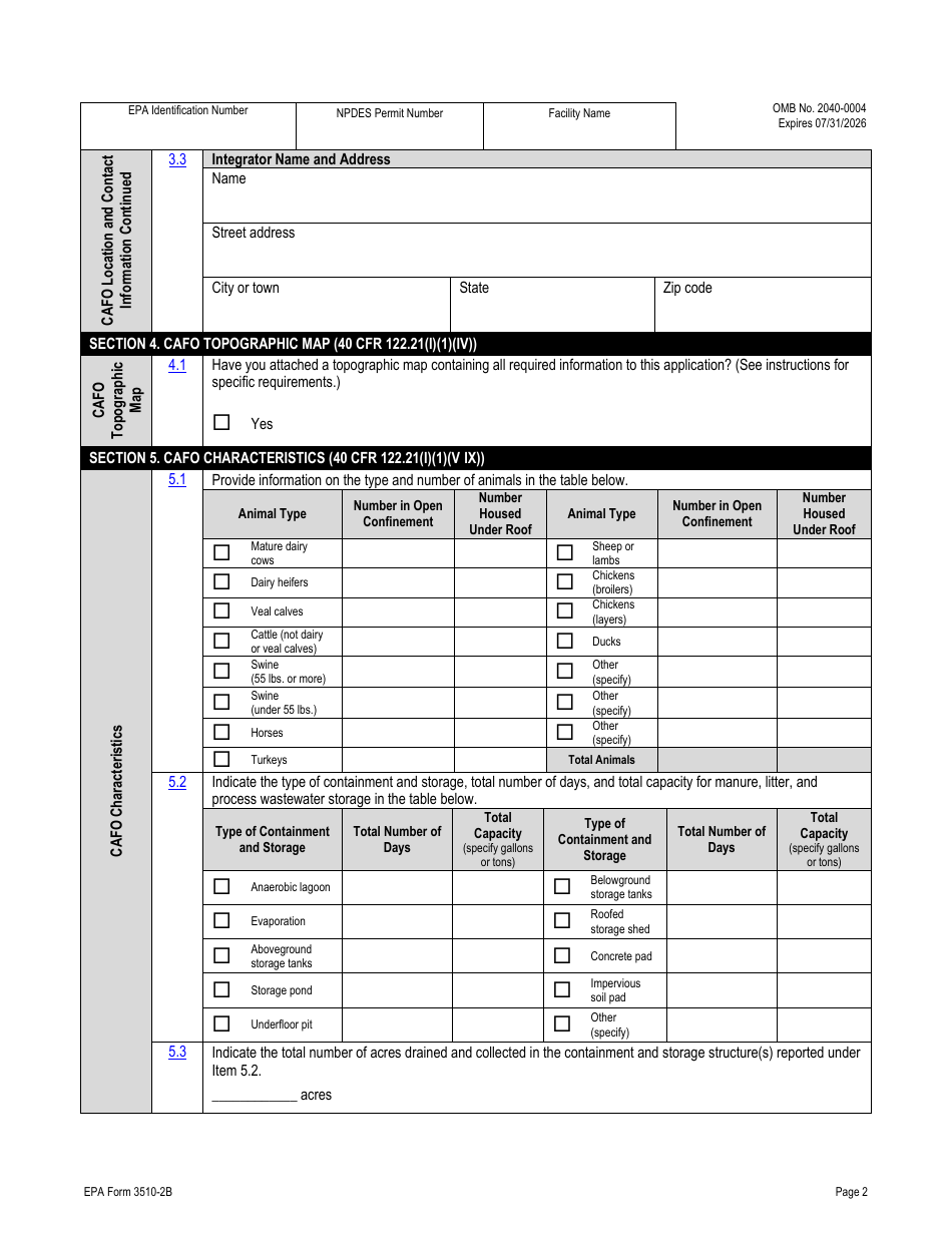 NPDES Form 2B (EPA Form 3510-2B) Download Fillable PDF or Fill Online ...