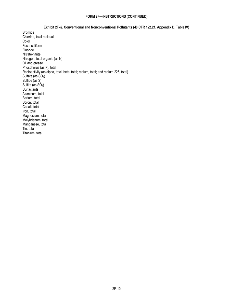 NPDES Form 2F (EPA Form 3510-2F) Application for Npdes Permit to Discharge Wastewater - Stormwater Discharges Associated With Industrial Activity, Page 12