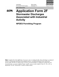 NPDES Form 2F (EPA Form 3510-2F) Application for Npdes Permit to Discharge Wastewater - Stormwater Discharges Associated With Industrial Activity