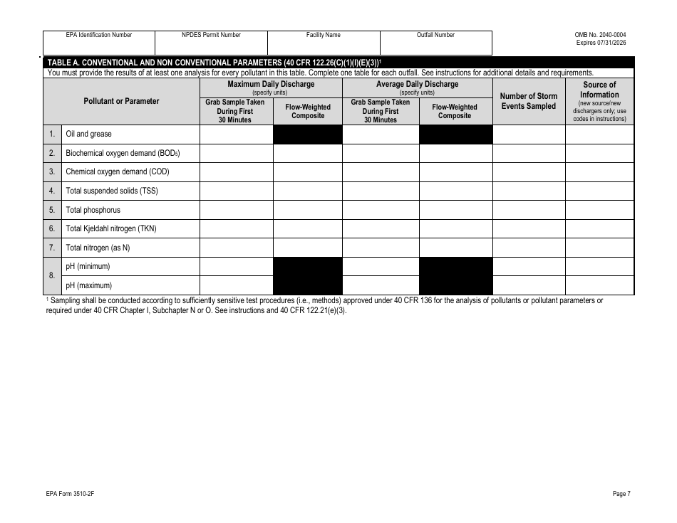 NPDES Form 2F (EPA Form 3510-2F) Application for Npdes Permit to Discharge Wastewater - Stormwater Discharges Associated With Industrial Activity, Page 23