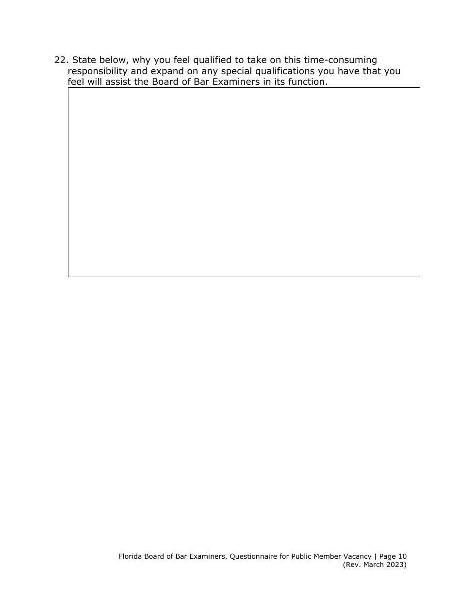 Questionnaire for Public Member Vacancy - Florida, Page 10