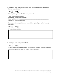 Questionnaire for Public Member Vacancy - Florida, Page 6