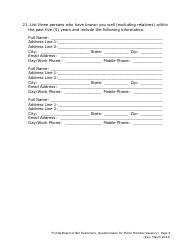 Questionnaire for Public Member Vacancy - Florida, Page 9