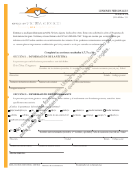 Document preview: Formulario JD-VS-8PIS Lesiones Personales - Solicitud - Connecticut (Spanish)