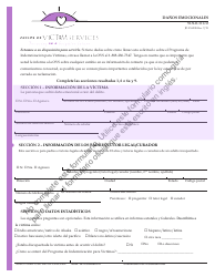 Document preview: Formulario JD-VS-8EIS Danos Emocionales - Solicitud - Connecticut (Spanish)