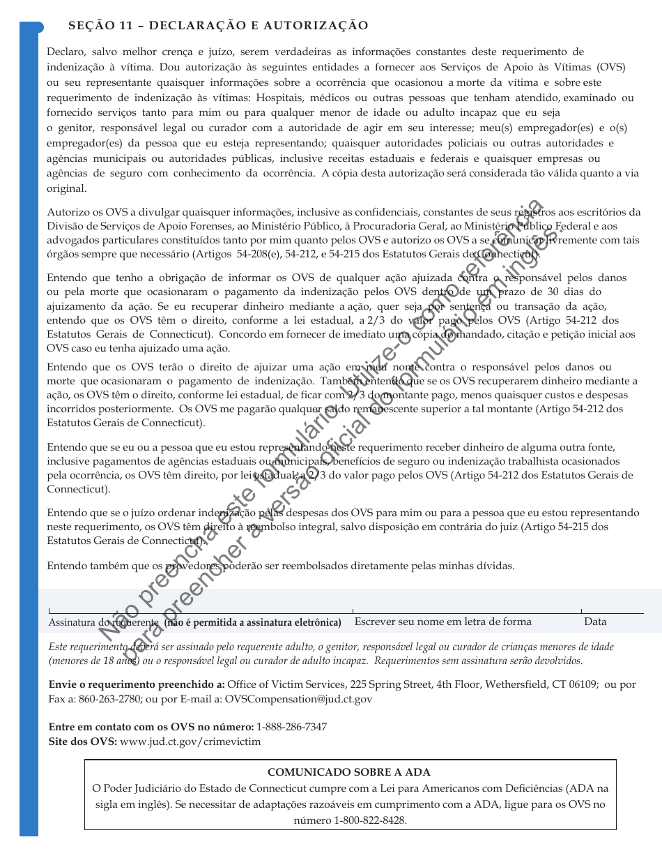 Form JD-VS-SBPT Survivor Benefits - Application - Connecticut (Portuguese), Page 6
