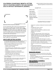Document preview: Form CF377.11B CalFresh Countable Month Letter - Use of Countable Month for Able-Bodied Adults Without Dependents (Abawds) - California