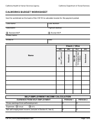 Document preview: Form CW30 Calworks Budget Worksheet - California