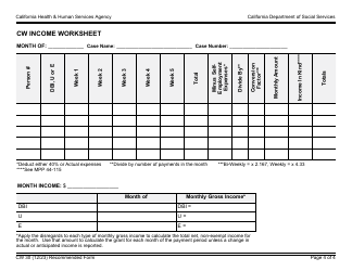 Form CW30 Calworks Budget Worksheet - California, Page 4