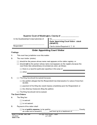 Document preview: Form GDN C103 Order Appointing Court Visitor - Adult - Washington