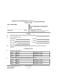 Document preview: Form WPF JU07.0800 Order on Adjudication and Disposition - Washington