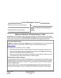 Form PO110 Motion for Revision of Commissioner&#039;s Order - Washington