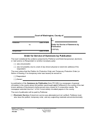 Form PO026 Order for Service of Summons by Publication - Washington