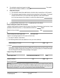 Form FL All Family194 Motion to Confirm Arbitration Award - Washington, Page 2