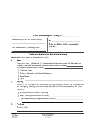 Form PO101 Order on Motion for Reconsideration - Washington