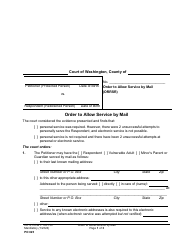 Document preview: Form PO025 Order to Allow Service by Mail - Washington