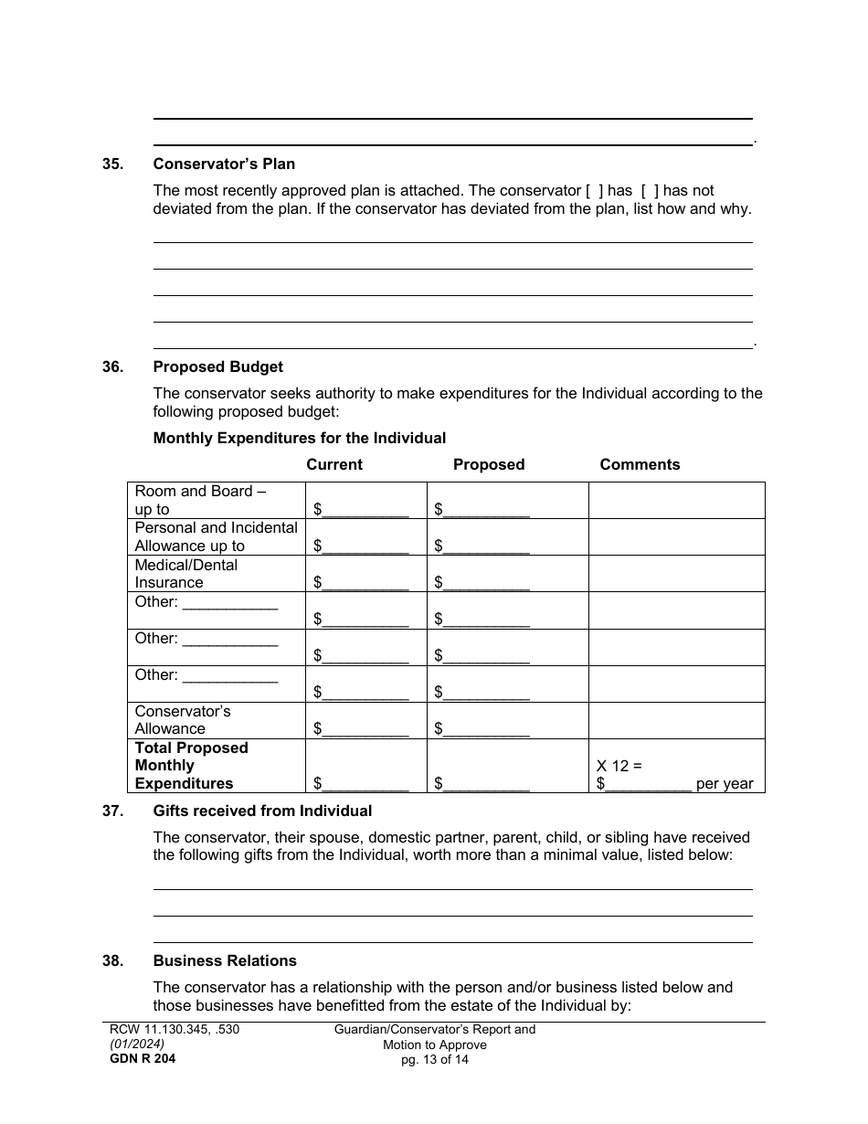 Form GDN R204 Download Printable PDF or Fill Online Guardian ...