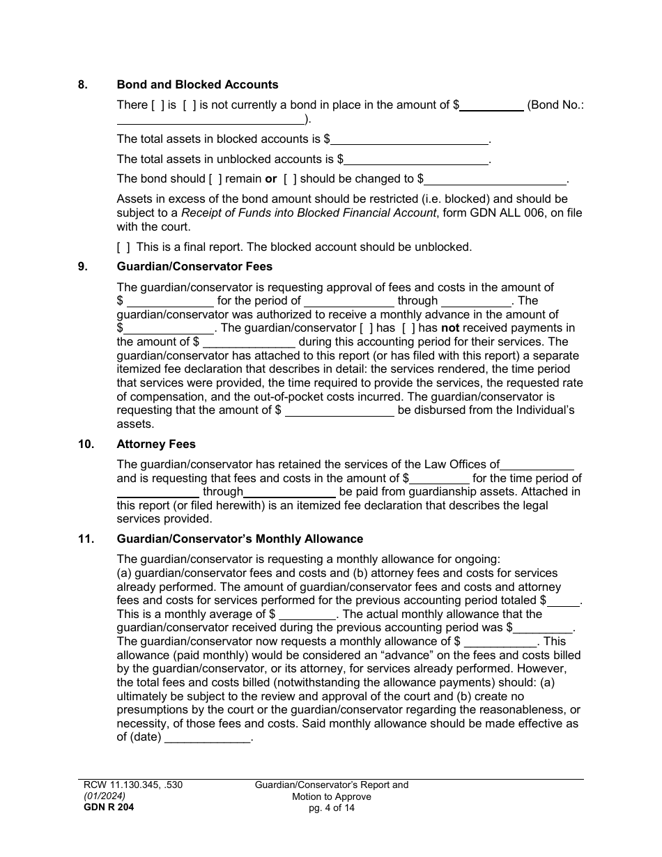 Form GDN R204 Download Printable PDF or Fill Online Guardian ...