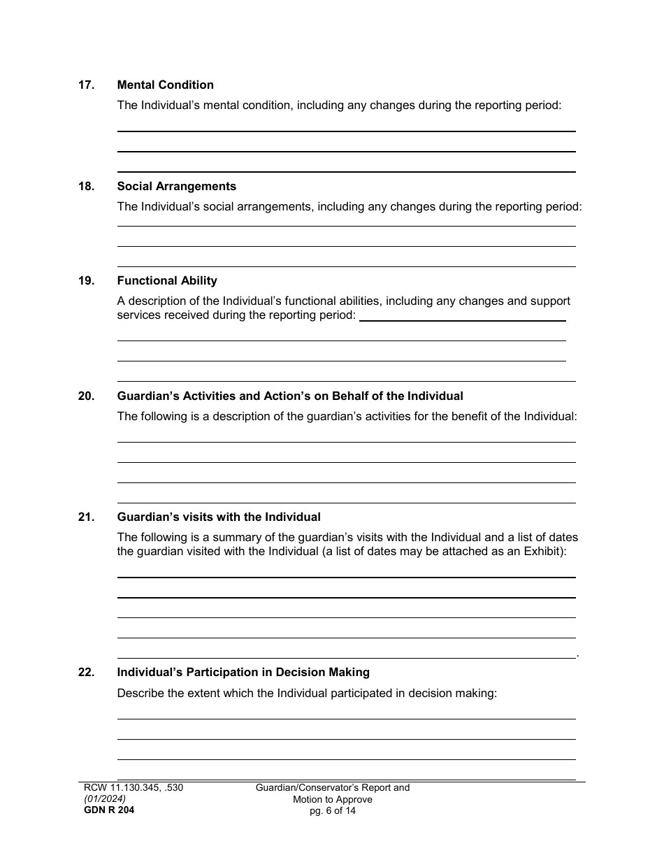 Form GDN R204 Download Printable PDF or Fill Online Guardian ...