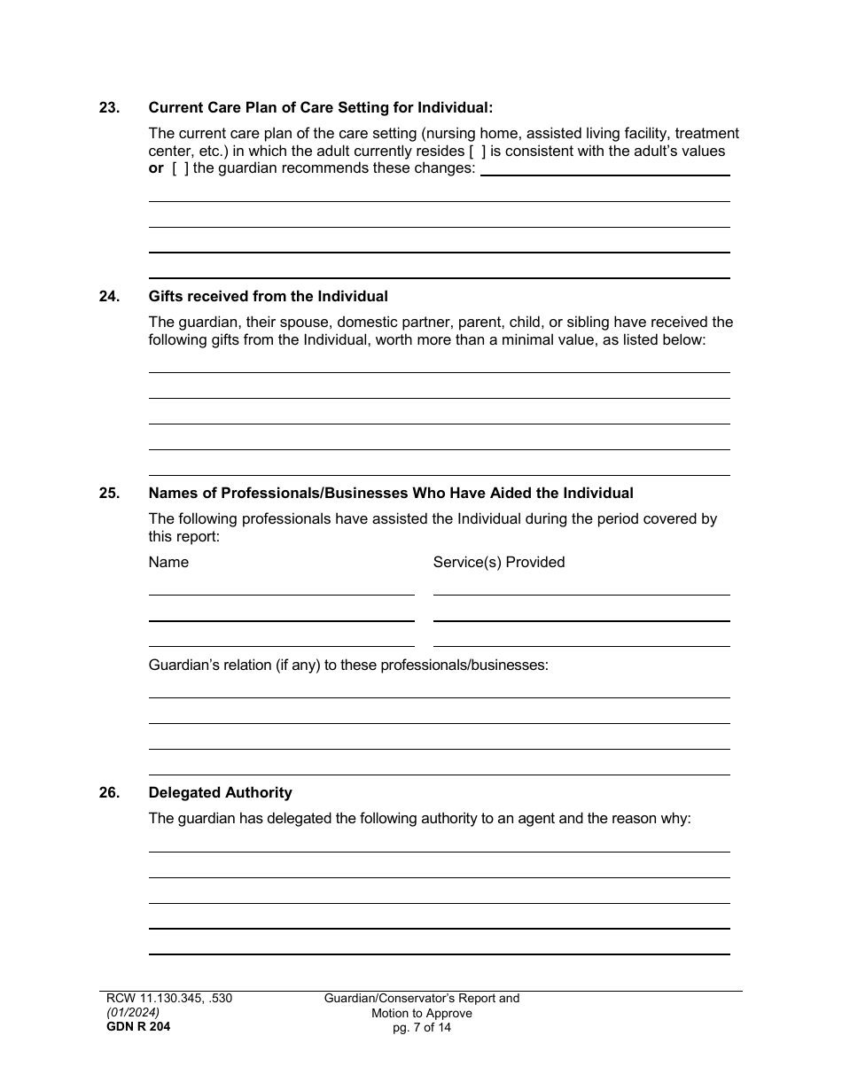 Form Gdn R204 Download Printable Pdf Or Fill Online Guardian 