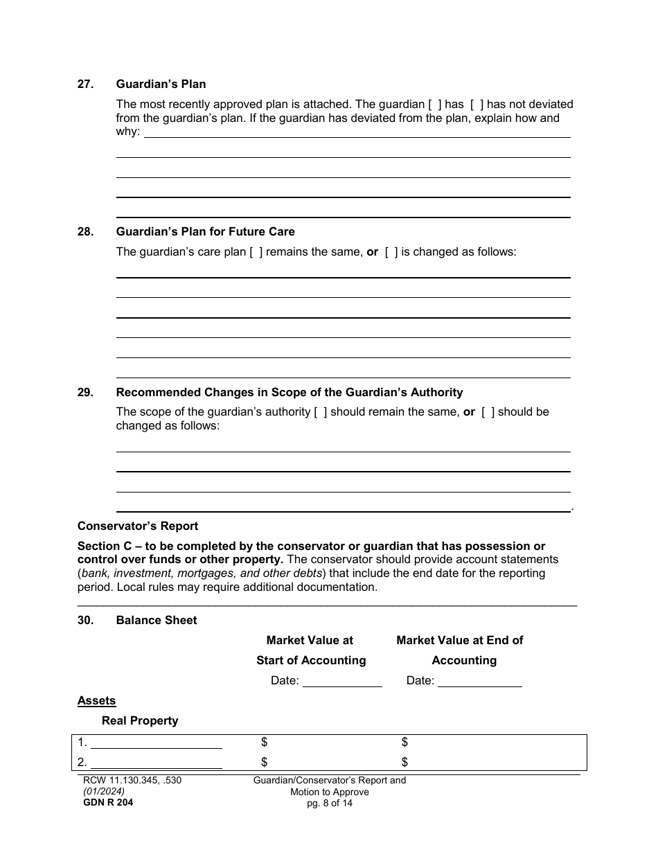 Form GDN R204 Download Printable PDF or Fill Online Guardian ...