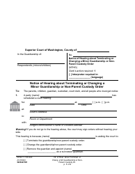 Document preview: Form GDN M501 Notice of Hearing About Terminating or Changing a Minor Guardianship or Non-parent Custody Order - Washington