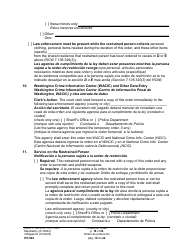 Form PO040 Protection Order - Washington (English/Spanish), Page 18