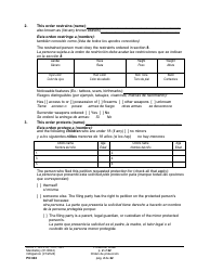 Form PO040 Protection Order - Washington (English/Spanish), Page 2