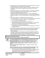 Form PO040 Protection Order - Washington (English/Spanish), Page 3