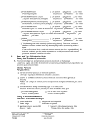 Form PO040 Protection Order - Washington (English/Spanish), Page 5