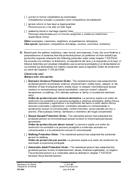 Form PO040 Protection Order - Washington (English/Spanish), Page 6