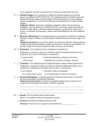 Form PO001 Petition for Protection Order - Washington (English/Spanish), Page 11