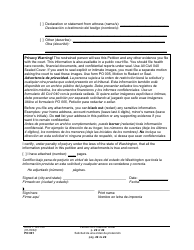 Form PO001 Petition for Protection Order - Washington (English/Spanish), Page 22
