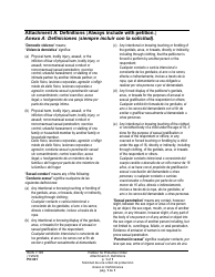 Form PO001 Petition for Protection Order - Washington (English/Spanish), Page 23