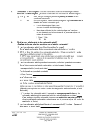Form PO001 Petition for Protection Order - Washington (English/Spanish), Page 26