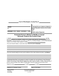 Document preview: Form NC02.0500 Protected Person's Motion to Modify or Cancel Domestic Violence No-Contact Order - Washington