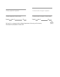 Hcd Communication Designee Form - California, Page 2
