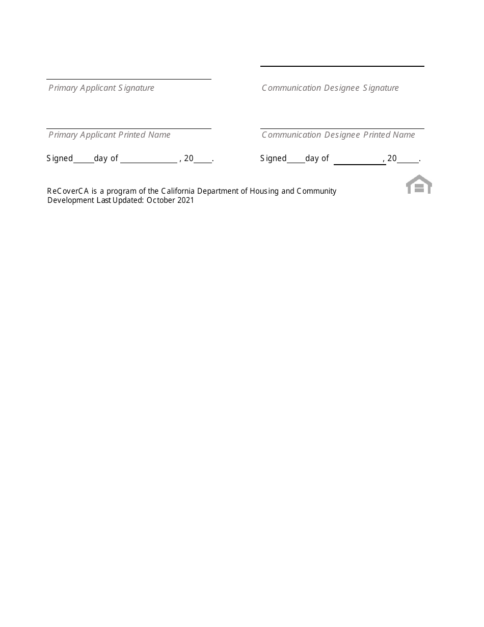 Hcd Communication Designee Form - California, Page 2