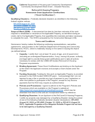 Homeowner Grant Application Certifications (&quot;grant Certifications&quot;) - Recoverca Housing Programs - California, Page 4