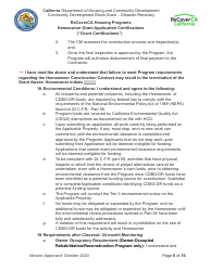 Homeowner Grant Application Certifications (&quot;grant Certifications&quot;) - Recoverca Housing Programs - California, Page 8