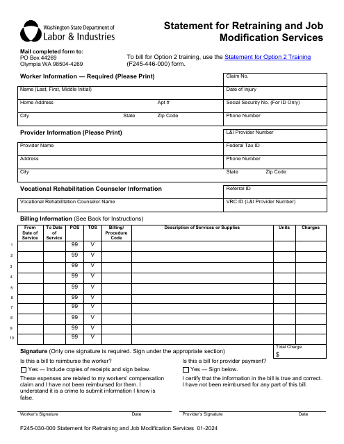 Form F245-030-000  Printable Pdf