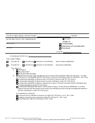 Form ME-911 Order of Commitment/Extension of Commitment/Dismissal - Wisconsin