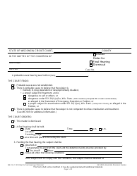 Document preview: Form ME-910 Order for Final Hearing or Dismissal - Wisconsin
