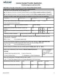 License Exempt Provider Application - Michigan, Page 3