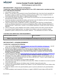 License Exempt Provider Application - Michigan, Page 4