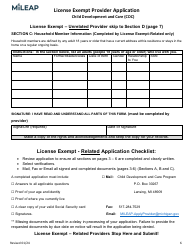 License Exempt Provider Application - Michigan, Page 6
