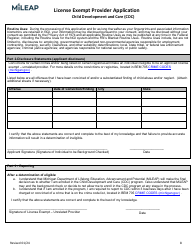License Exempt Provider Application - Michigan, Page 8